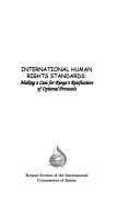 International human rights standards : making a case for Kenya's ratification of optional protocols.