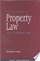 Modern studies in property law /