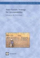 State-society synergy for accountability lessons for the World Bank.