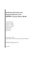 Estimation procedure and estimated results of the KIPPRA-Treasury Macro Model /