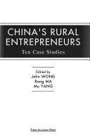 China's rural entrepreneurs : ten case studies /