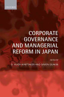 Corporate governance and managerial reform in Japan