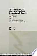 The development of accounting in an international context a festschrift in honour of R.H. Parker /
