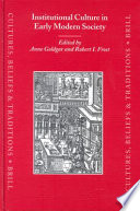 Institutional culture in early modern society