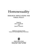 Homosexuality : research implications for public policy /