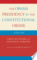 The Obama presidency in the constitutional order a first look /