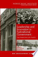 Leadership and innovation in subnational government