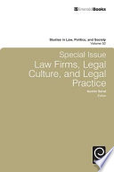 Special issue law firms, legal culture and legal practice /