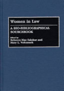 Women in law a bio-bibliographical sourcebook /