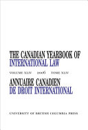 The Canadian yearbook of international law Annuaire canadien de droit international.