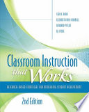Classroom instruction that works research-based strategies for increasing student achievement /