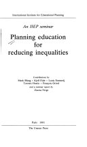 Planning education for reducing inequalities : an IIEP seminar /