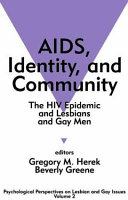 AIDS, identity, and community : the HIV epidemic and lesbians and gay men /