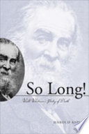 So long! Walt Whitman's poetry of death /