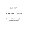 Subjective criticism /