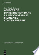 Aspects de l'interdiction dans la lexicographie française contemporaine /