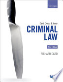 Card, Cross, and Jones criminal law /
