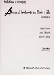 Abnornal psychology and modern life /