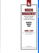 Modern management : Quality, ethics and the global enviroment /