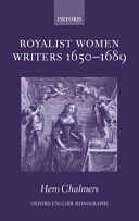 Royalist women writers, 1650-1689