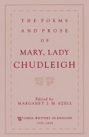 The poems and prose of Mary, Lady Chudleigh