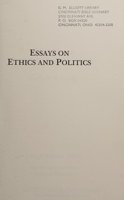 Essays on ethics and politics /