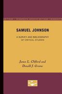 Samuel Johnson a survey and bibliography of critical studies /
