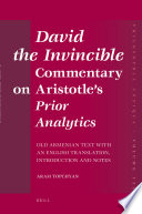 David the Invincible, commentary on Aristotle's Prior analytics old Armenian text /