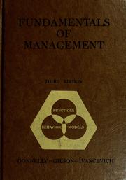 Fundamentals of management : functions, behavior, models /