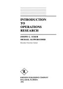 Introduction to operations research /