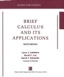 Brief calculus and its applications /