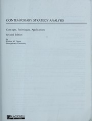 Contemporary strategy analysis : concepts, techniques, applications /