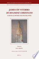 De regimine Christiano a critical edition and translation /