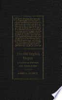 The Old English elegies a critical edition and genre study /