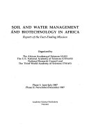 Soil and water management  and biotechnology management in Africa : report of the fact-finding mission.