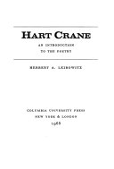 Hart Crane; an introduction to the poetry /