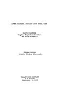 Experimental design and analysis /