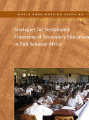 Strategies for sustainable financing of secondary education in Sub-Saharan Africa