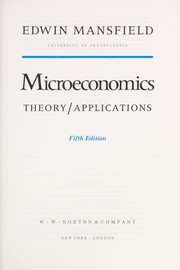 Microeconomics : theory and appliations /