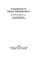 Foundations of school administration /