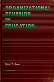 Organizational behavior in education /