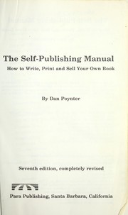 The self-publishing manual : how to write, print and sell your own book /