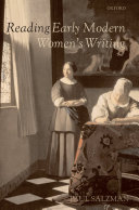 Reading early modern women's writing