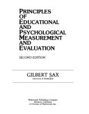 Principles of educational and psychological measurement and evaluation /