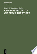 Onomasticon to Cicero's treatises /