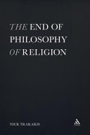 The end of philosophy of religion
