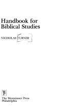 Handbook for biblical studies /