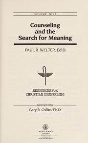 Counseling and the search for meaning /
