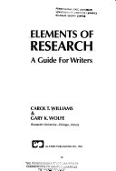 Elements of research : a guide for writers /
