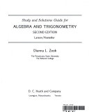 Study and solutions guide for college algebra and trigonometry /